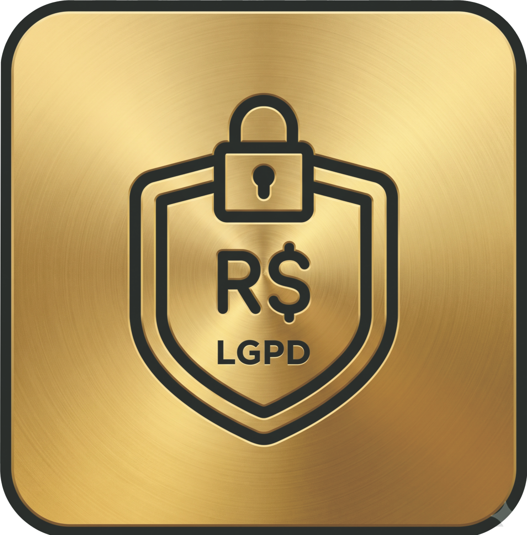 Ícone de segurança de dados financeiras e sigilo bancário em conformidade com a LGPD